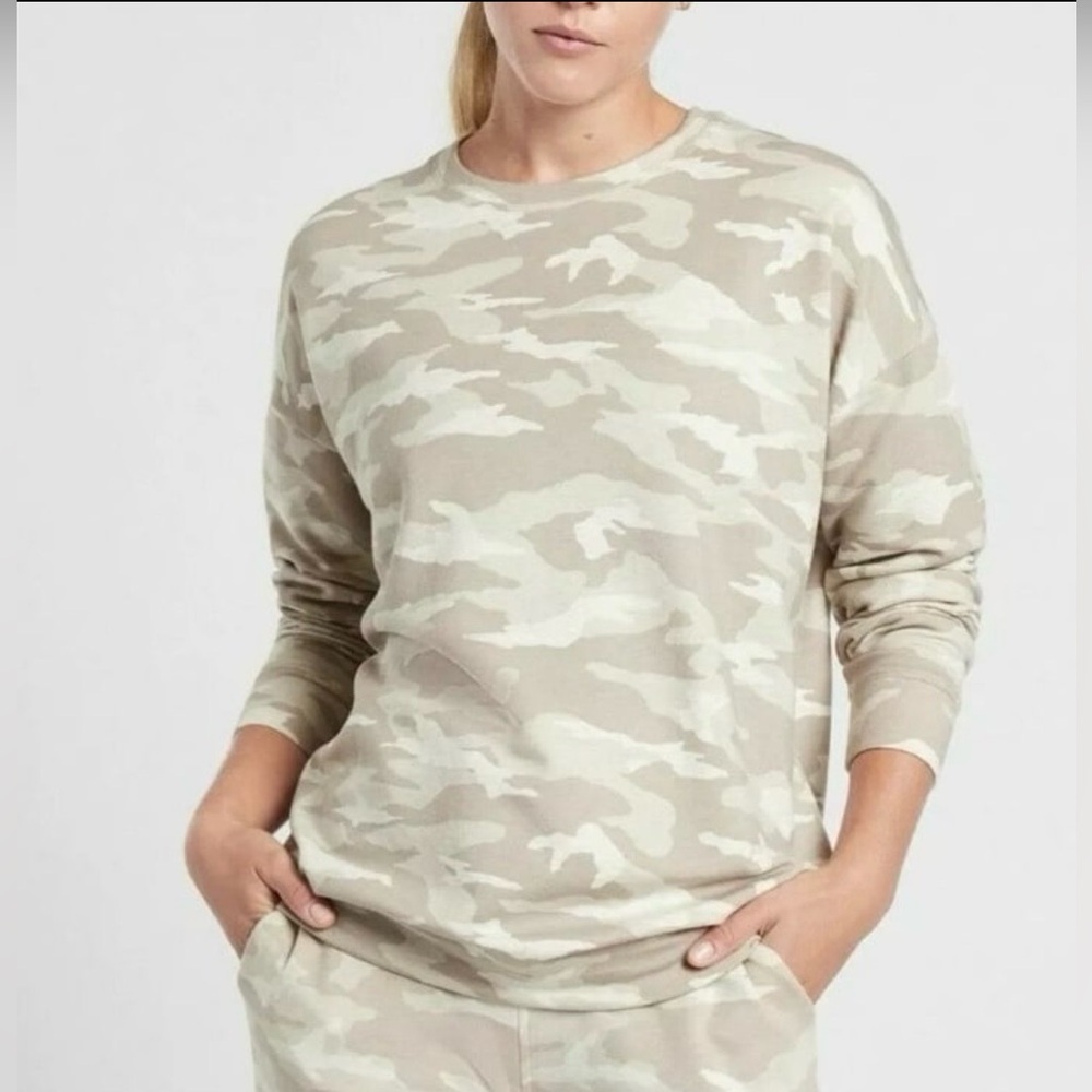 Athleta Balance Printed Pullover Size LT Large Tall Camo NWT